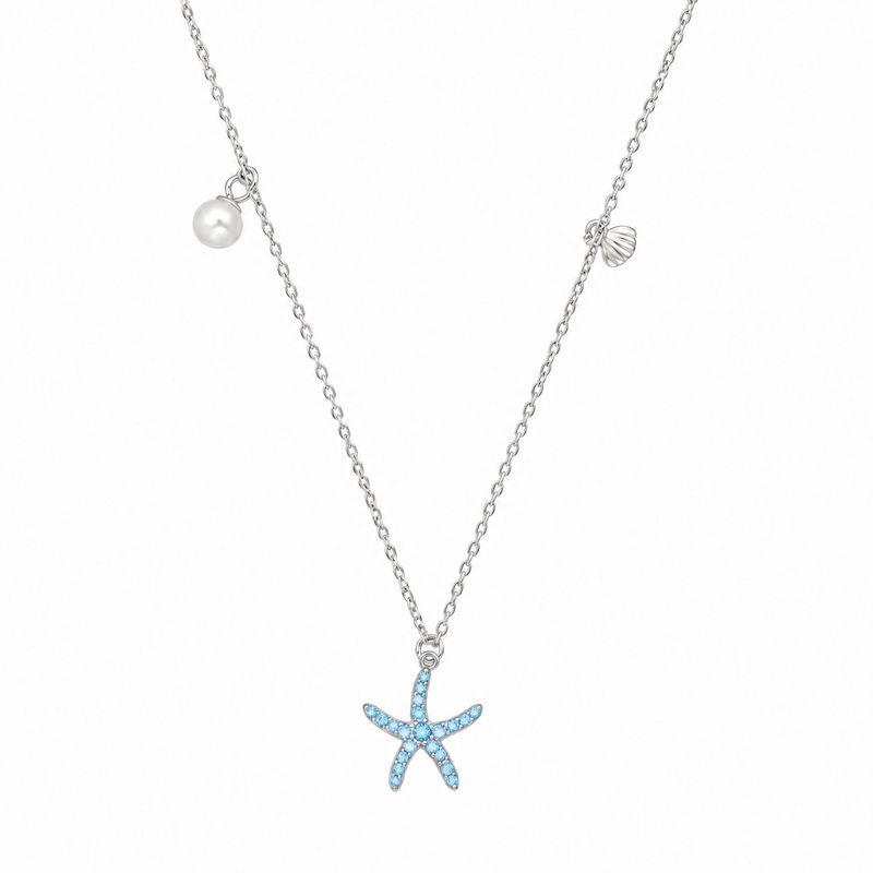 Blue Topaz Starfish Necklace