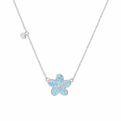 Blue Topaz Flower Necklace