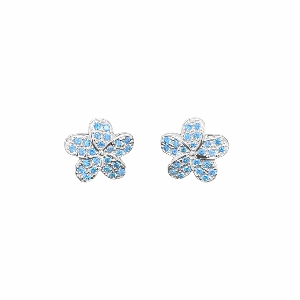 Blue Topaz Flower Earrings