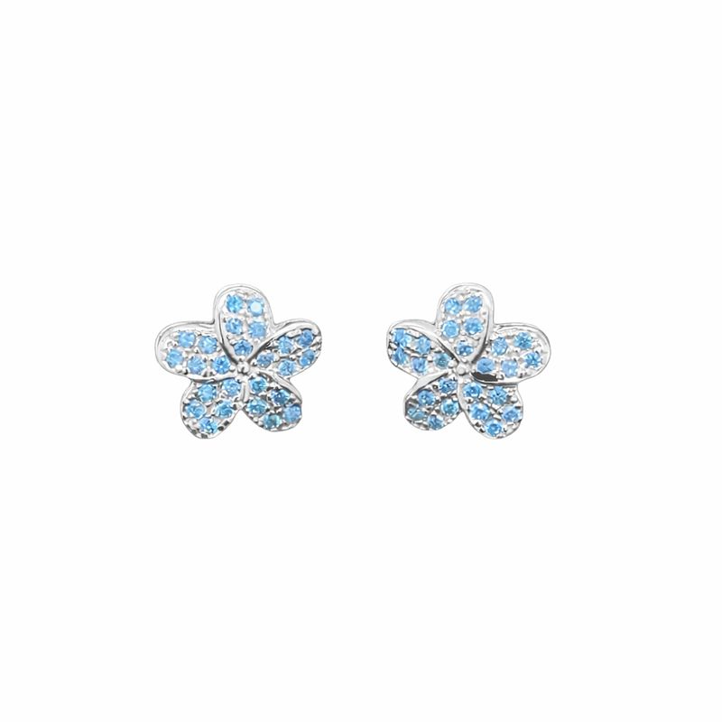 Blue Topaz Flower Earrings