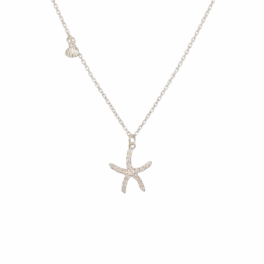Cubic Zirconia Starfish Necklace