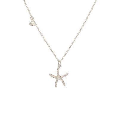 Cubic Zirconia Starfish Necklace
