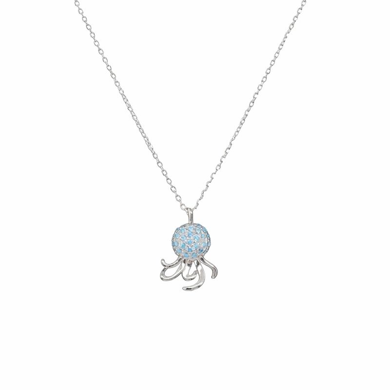 Blue Topaz Octopus Necklace