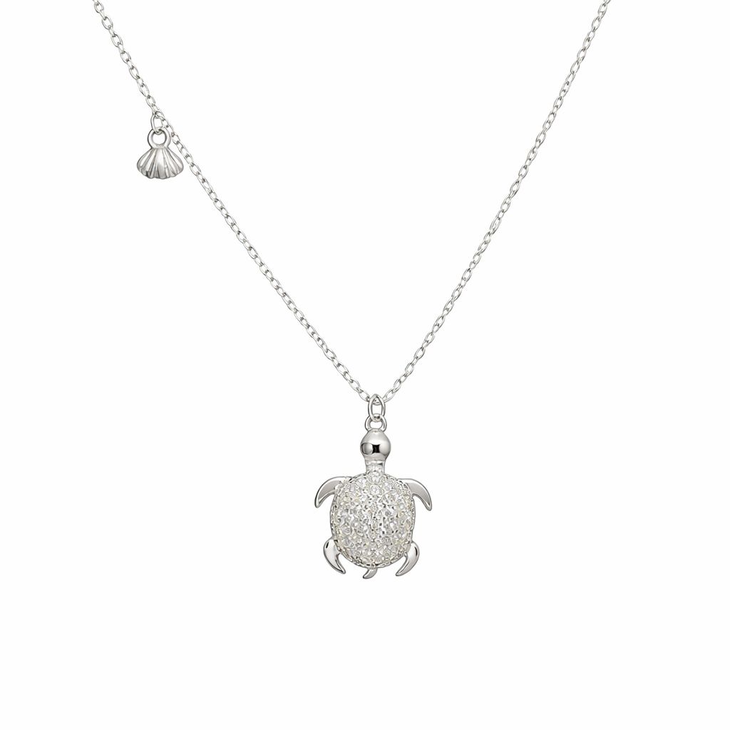 Cubic Zirconia Turtle Necklace