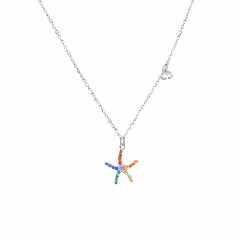 Rainbow Starfish Necklace