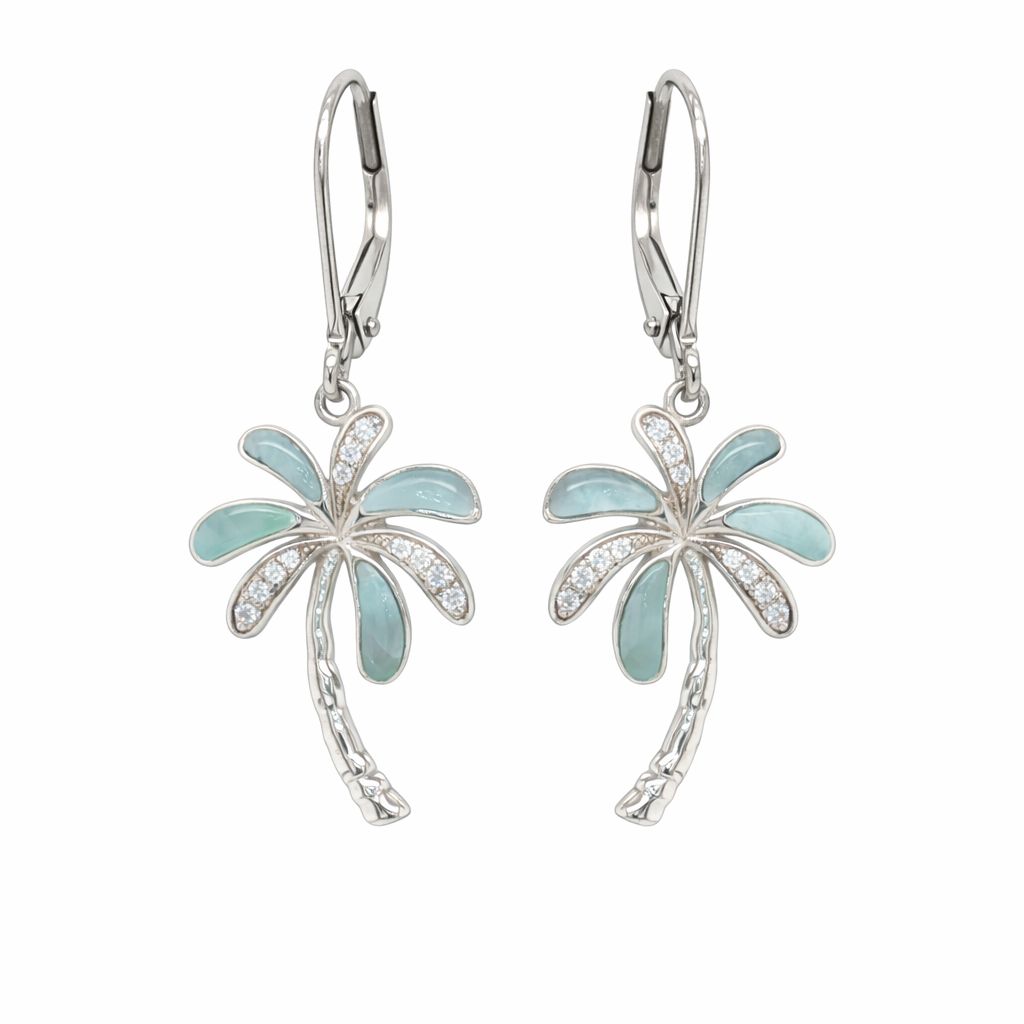 Larimar Palm Tree Earrings