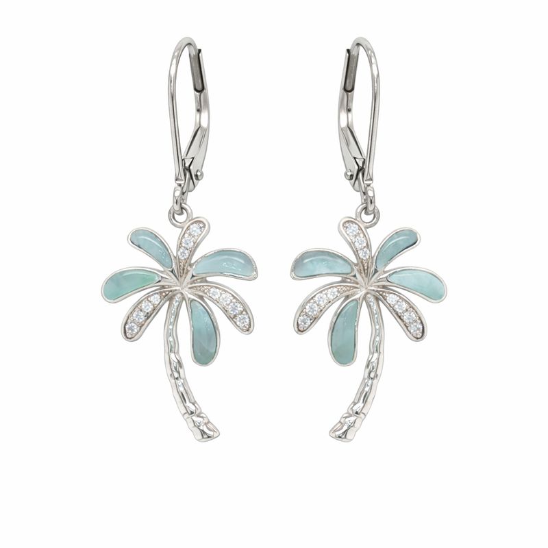 Larimar Palm Tree Earrings
