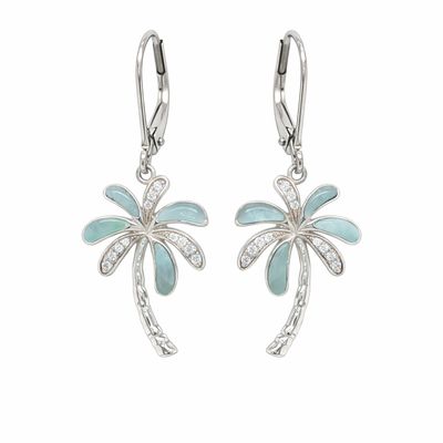 Larimar Palm Tree Earrings