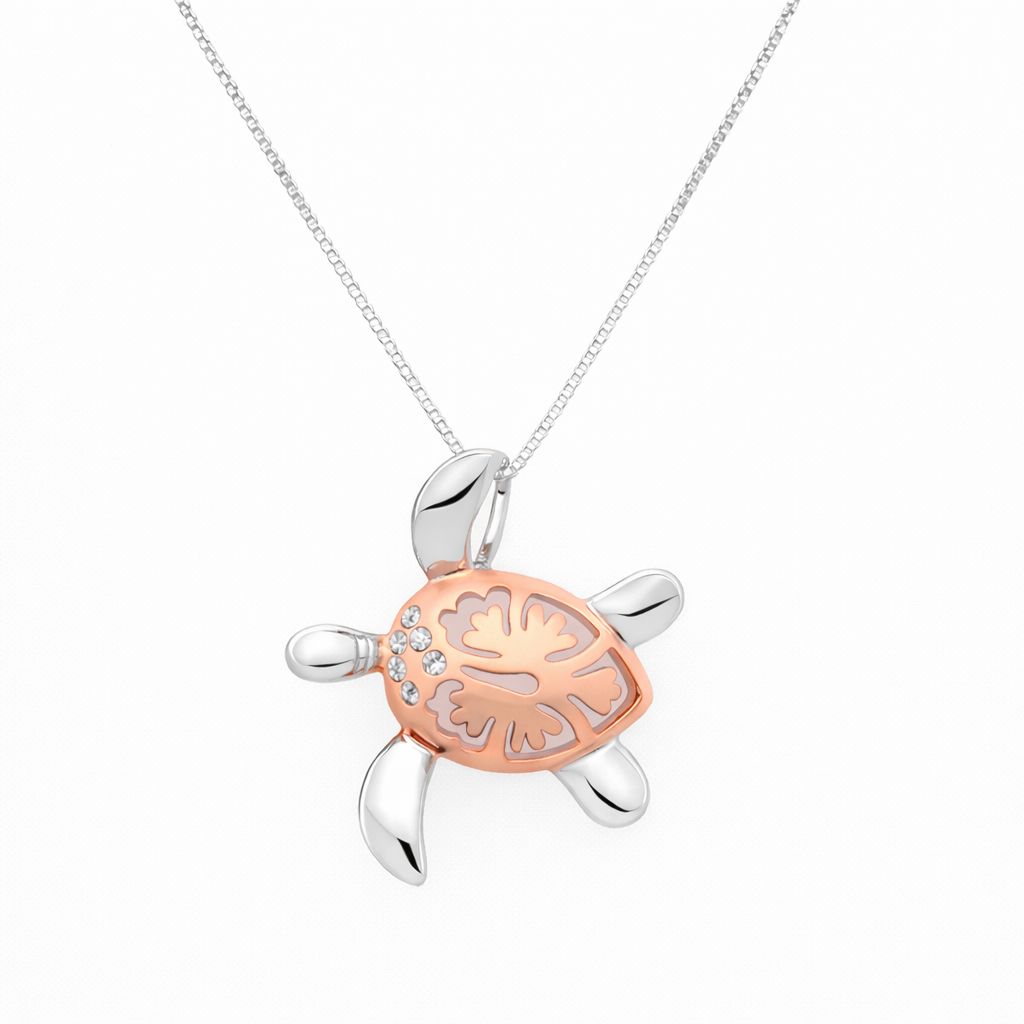 Cubic Zirconia Turtle Pendant
