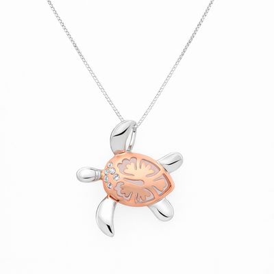 Cubic Zirconia Turtle Pendant