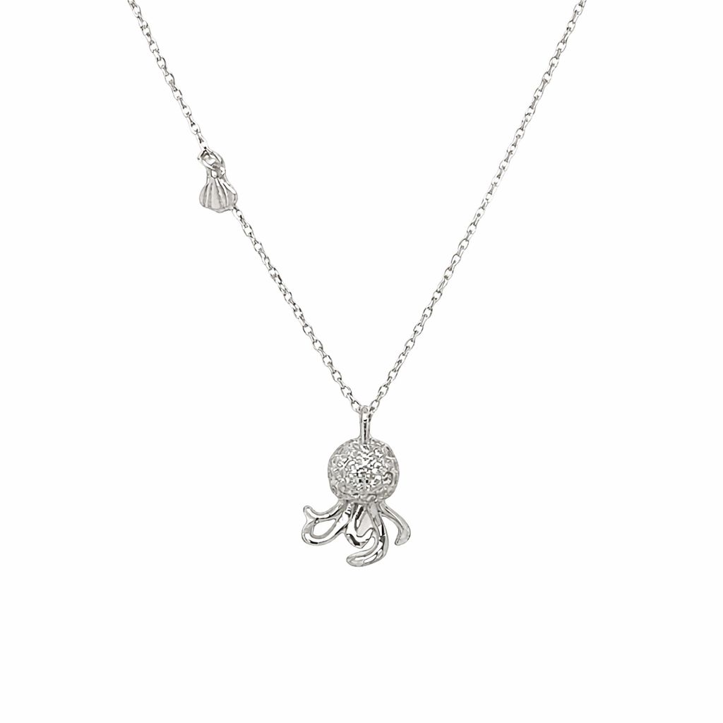 Cubic Zirconia Octopus Necklace