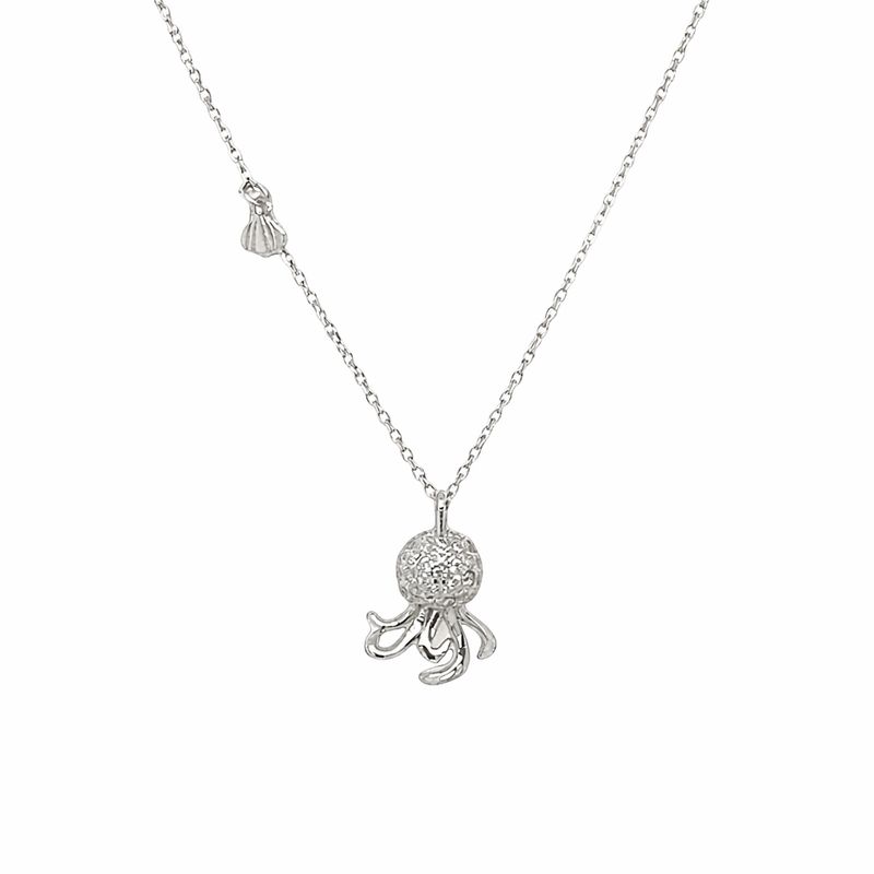 Cubic Zirconia Octopus Necklace