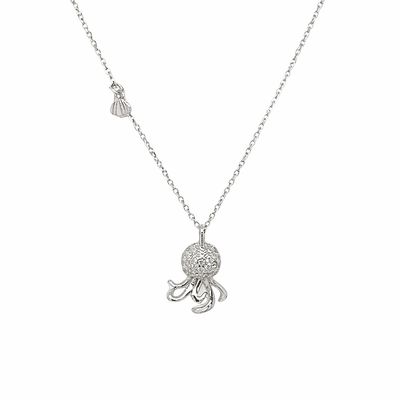Cubic Zirconia Octopus Necklace