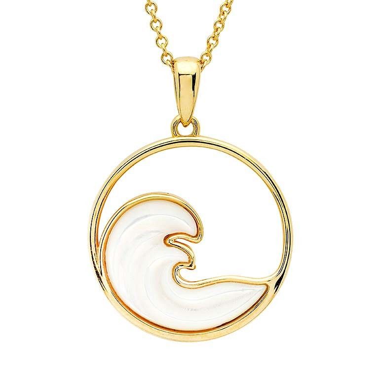 14kt Gold Vermeil Mother Of Pearl Wave Necklace 14kt Gold Vermeil Mother Of Pearl Wave Necklace
