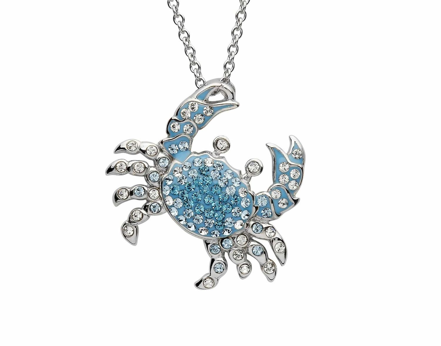 Sterling Silver Crystal Crab Necklace Sterling Silver Crystal Crab Necklace
