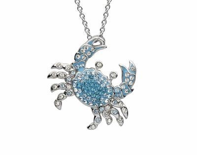 Sterling Silver Crystal Crab Necklace Sterling Silver Crystal Crab Necklace