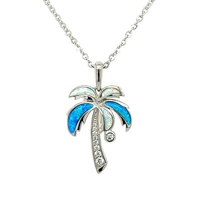 Opal Palm Tree Necklace