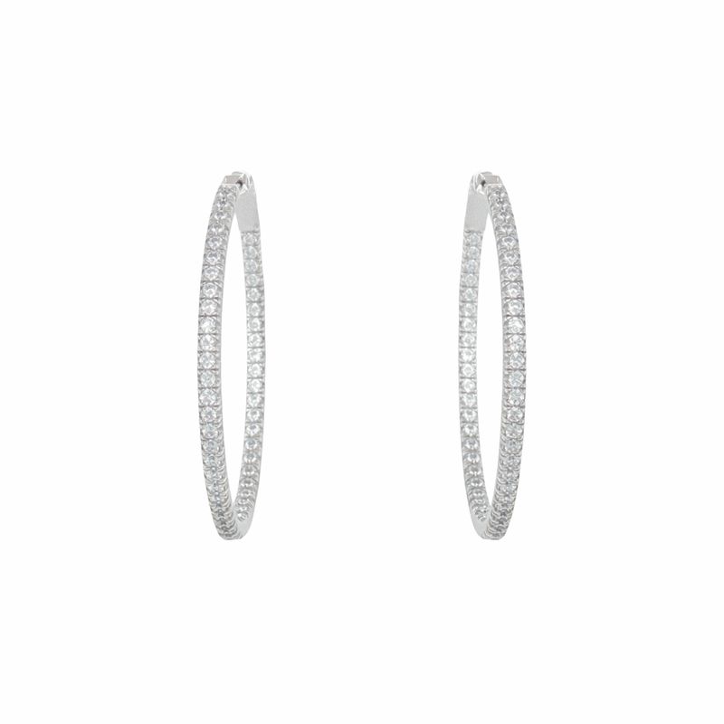 Cubic Zirconia Hoop Earrings
