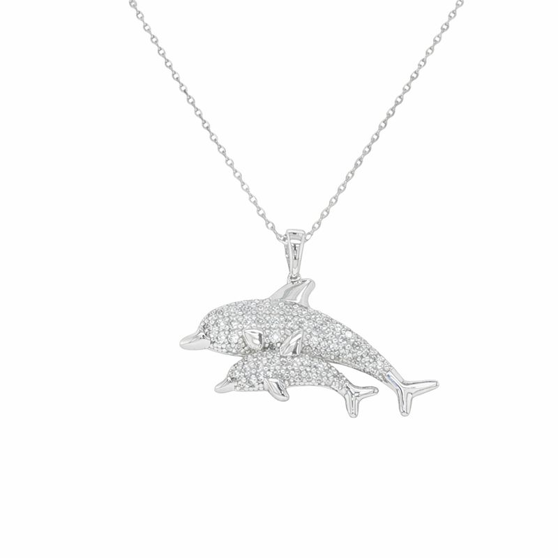 Double Dolphin Necklace
