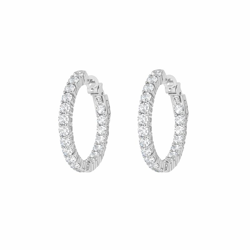 Cubic Zirconia Hoop Earrings