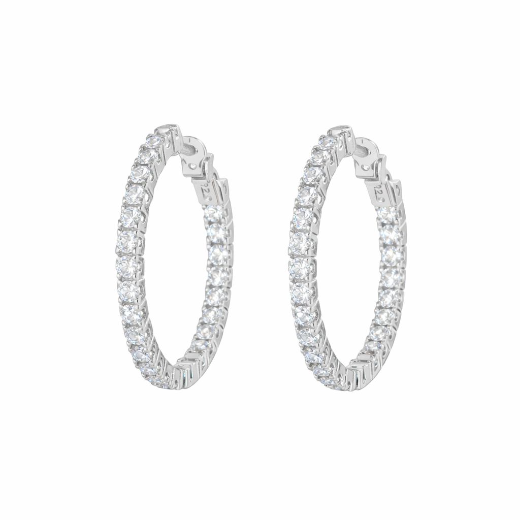 Cubic Zirconia Hoop Earrings