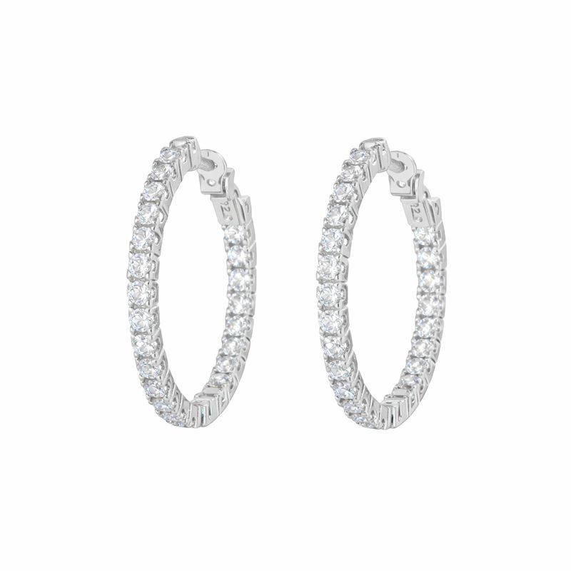 Cubic Zirconia Hoop Earrings