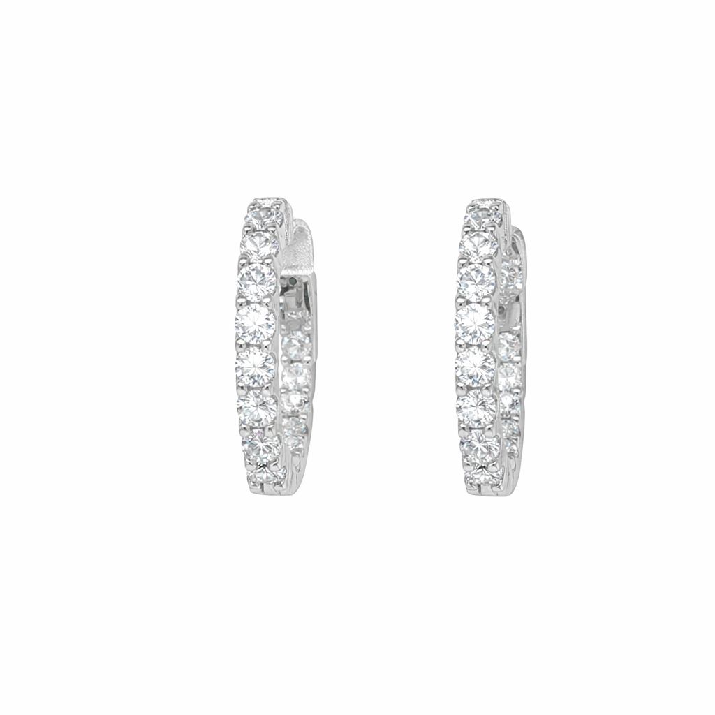 Cubic Zirconia Hoop Earrings
