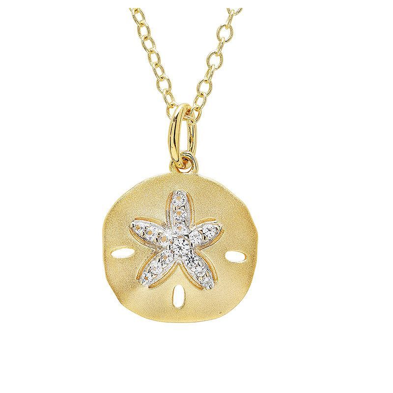 Vermeil White Sapphire Sand Dollar Necklace