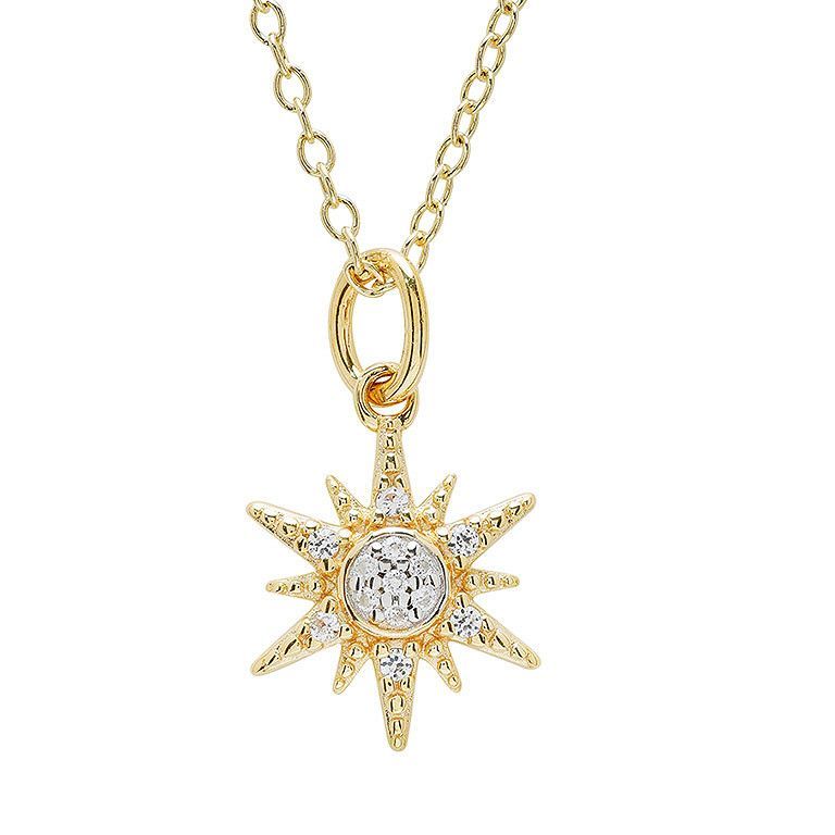 Vermeil White Sapphire Sun Necklace