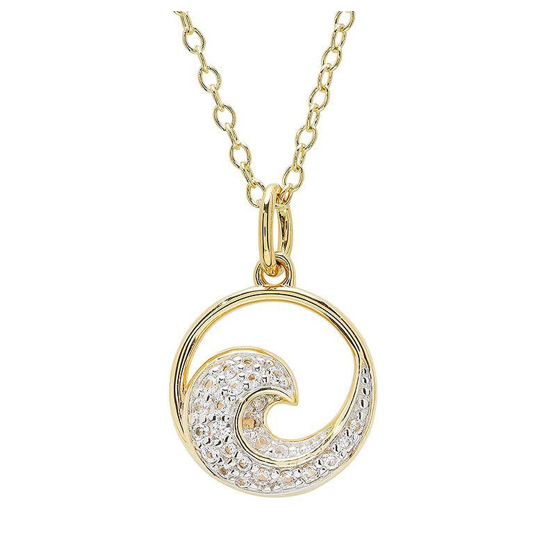 Vermeil White Sapphire Wave Necklace