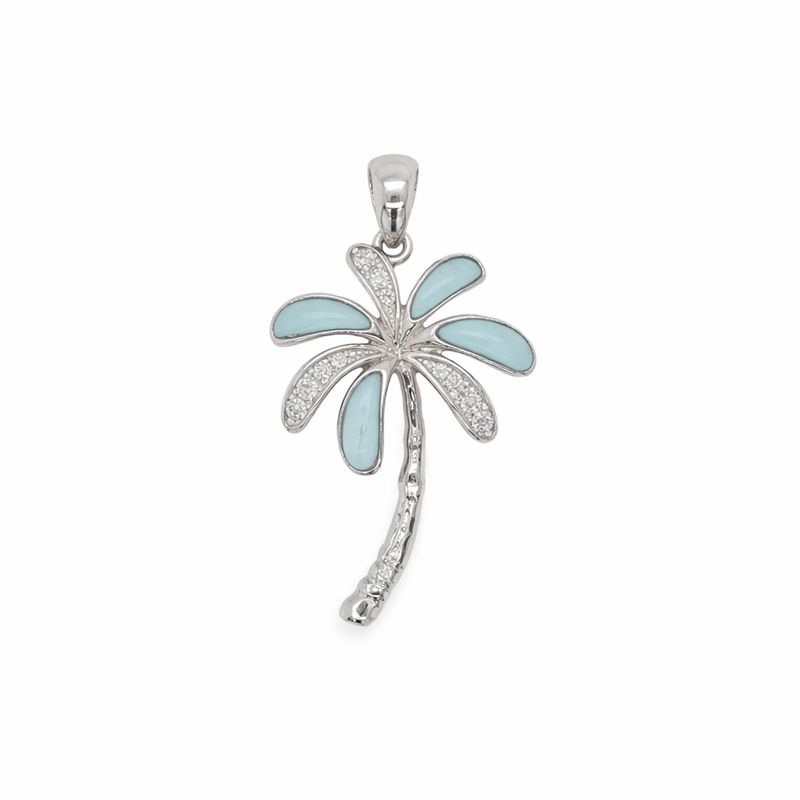 Larimar Palm Tree Pendant Larimar Palm Tree Pendant