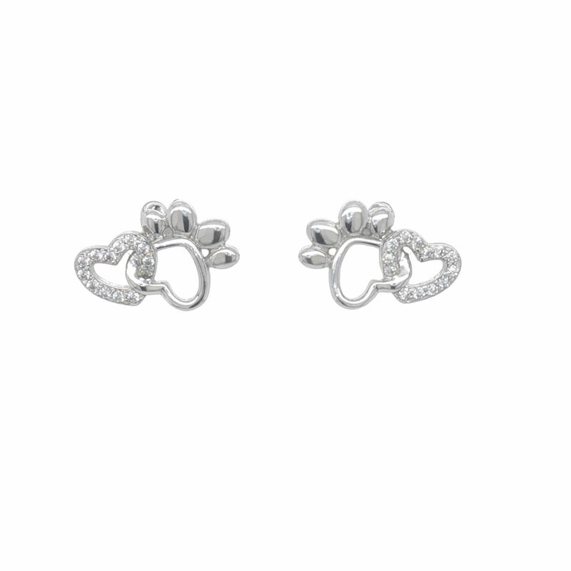 Paw Print Heart Earrings