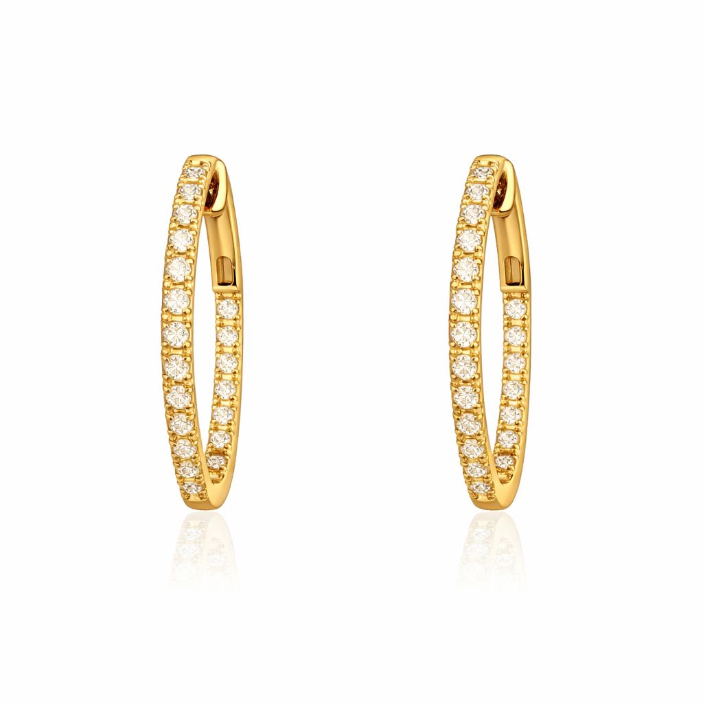Cubic Zirconia Hoop Earrings