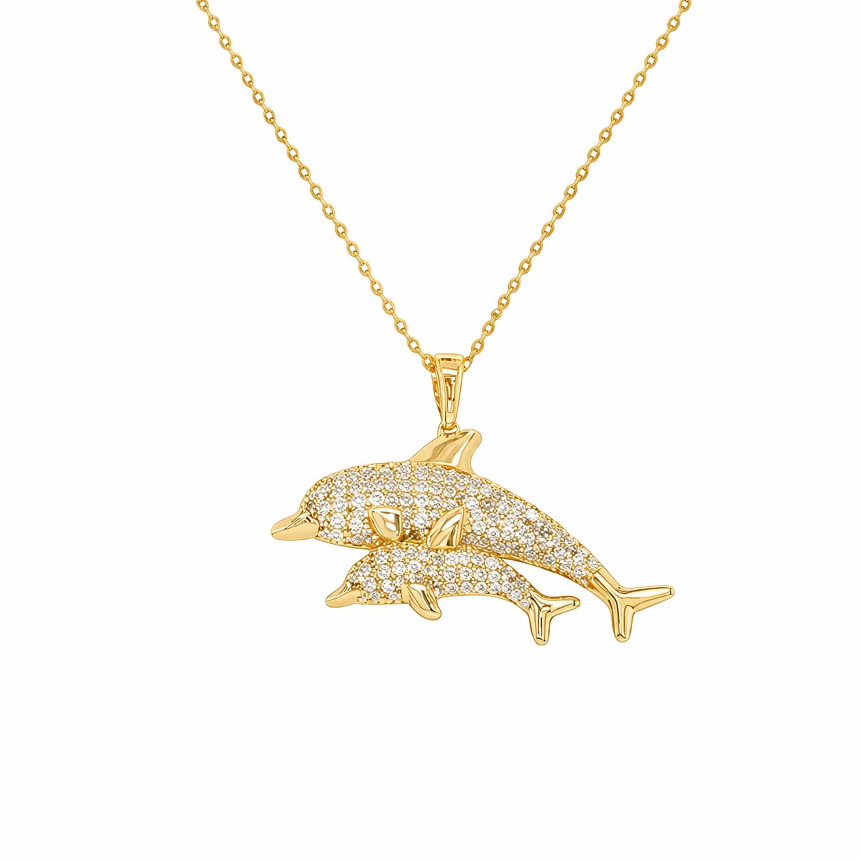 Double Dolphin Necklace