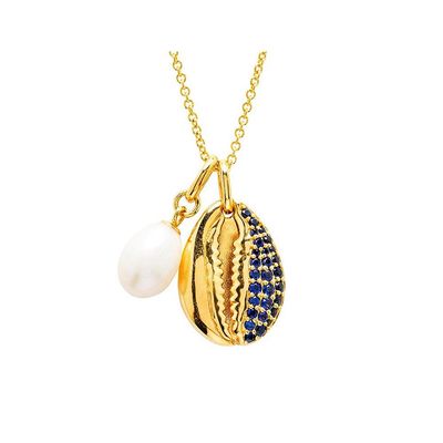14kt Gold Vermeil Blue Lab Sapphire Necklace
