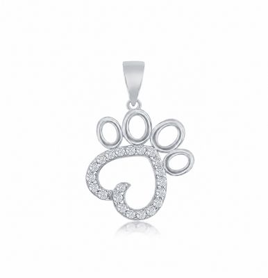 Cubic Zirconia Paw Print Pendant Cubic Zirconia Paw Print Pendant