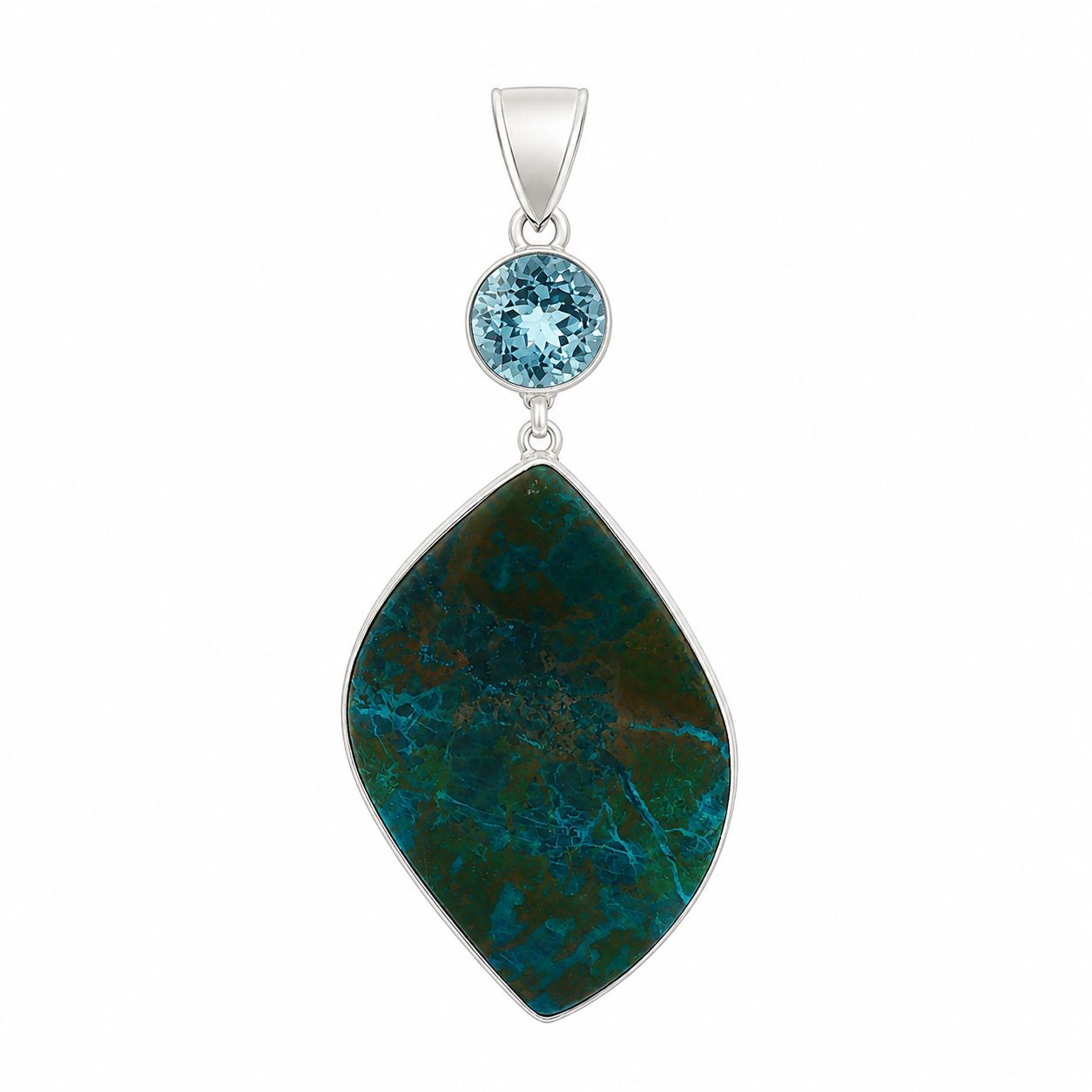 Shattuckite and Blue Topaz Pendant Shattuckite and Blue Topaz Pendant
