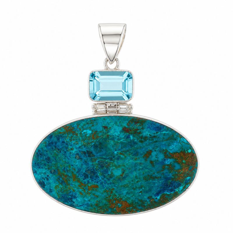 Shattuckite and Blue Topaz Pendant Shattuckite and Blue Topaz Pendant