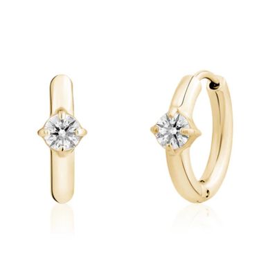 Huggie Earrings With CZ Huggie Earrings With CZ
