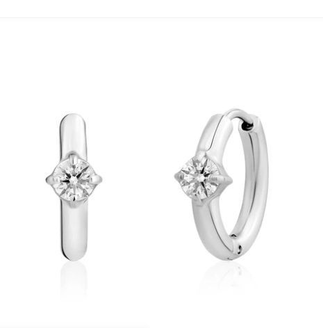 Huggie Earrings With CZ Huggie Earrings With CZ