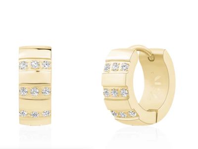 Triple Row CZ Huggies Triple Row CZ Huggies
