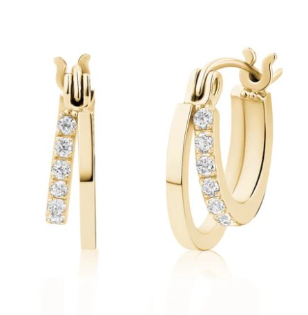 Double Hoop Cubic Zirconia Earrings Double Hoop Cubic Zirconia Earrings
