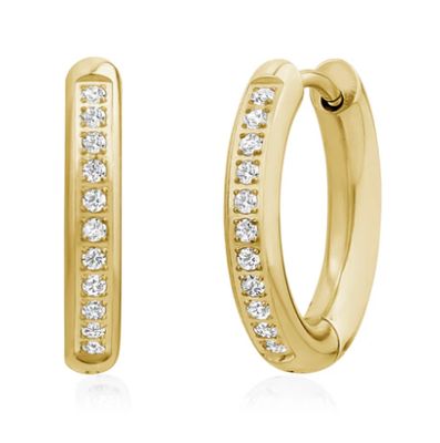 Channel Cubic Zirconia Hoops Channel Cubic Zirconia Hoops