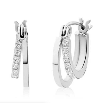 Double Hoop Cubic Zirconia Earrings Double Hoop Cubic Zirconia Earrings
