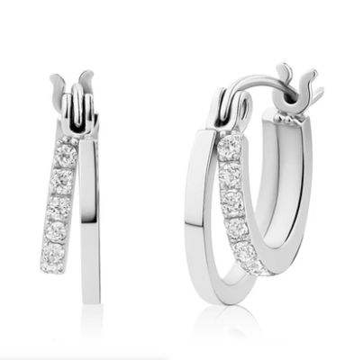 Double Hoop Cubic Zirconia Earrings Double Hoop Cubic Zirconia Earrings