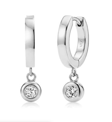 CZ Drop Hoop Earrings CZ Drop Hoop Earrings