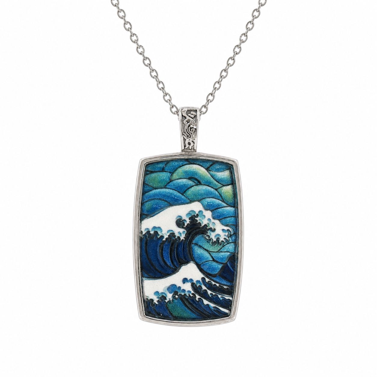 Stainless Steel Enamel Wave Necklace Stainless Steel Enamel Wave Necklace