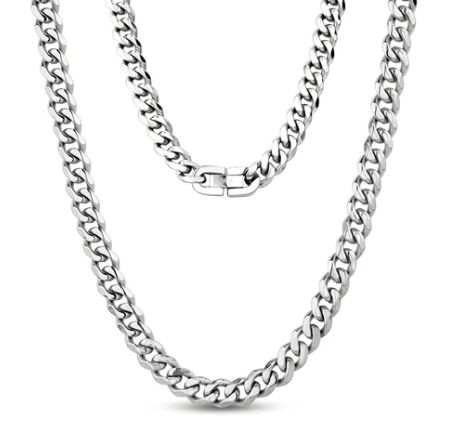 Stainless Steel Cuban Link Chain 22"