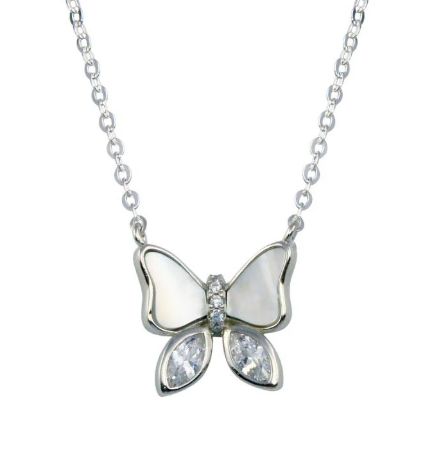 Mother Of Pearl Butterfly Necklace