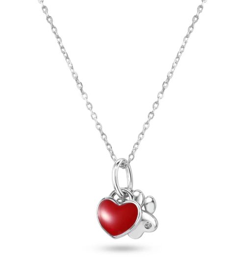 Paw Print and Heart Necklace Paw Print and Heart Necklace